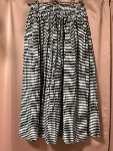 MUJI 깅엄 체크 롱 스커트 XS-XXL