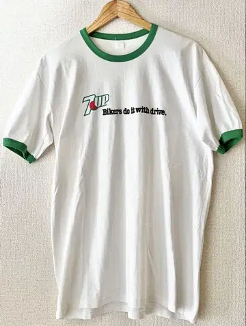 빈티지 80-90s 7UP 링거 T셔츠 XL 화이트 T USA 기업 T