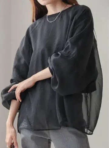 Bab 시어 레이어드 쭈리 맨투맨 택 포함 미사용 새상품