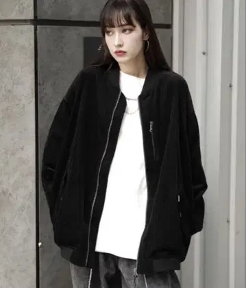 INTER FACTORY 코듀로이 ma1 블루종 블랙 M