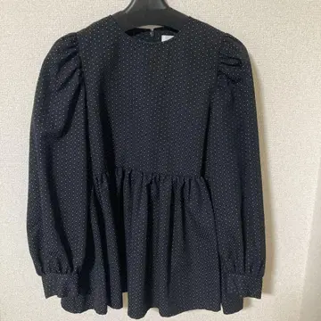 OHGA 패턴 블라우스 블랙