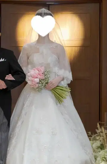 웨딩 베일 빗 포함 미들