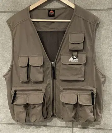90s 나이키 ACG 낚시용 조끼 베이지 계열 로고 자수 L