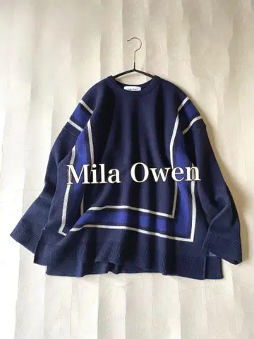 미라 오웬 Mila Owen 스퀘어 라인 램스울 와이드 니트