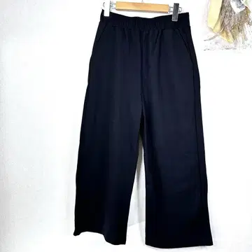 레이디루카 와이드 팬츠 이지 팬츠 허리밴딩 블랙 F