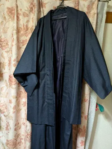 다크 블루 기모노 세트