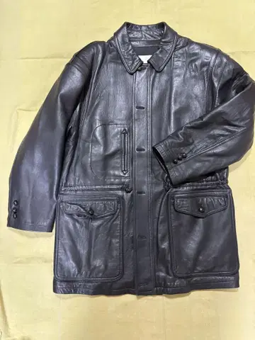 Papas 블랙 가죽 코트