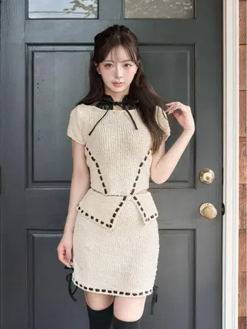 Darich FL 다리치 스티치 디자인 니트 셋업