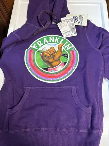 FRANKLIN 퍼플 후드 부착 후드티