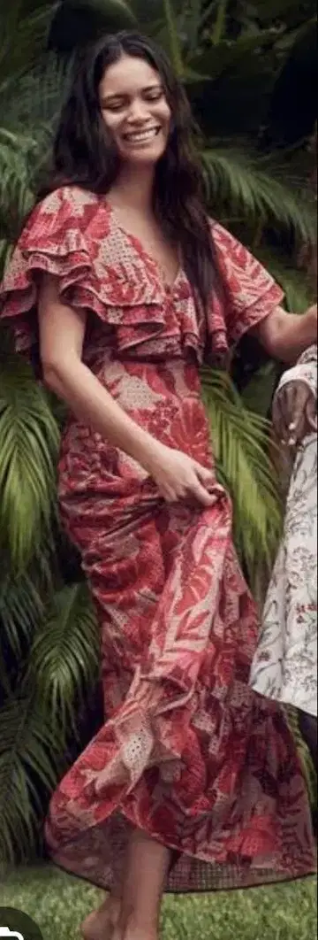 [ Johanna Ortiz x H&M ] 꽃무늬 프릴 맥시 드레스