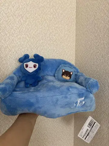 TWICE 쯔위 봉제 인형 포함 파란색 소파형 쿠션