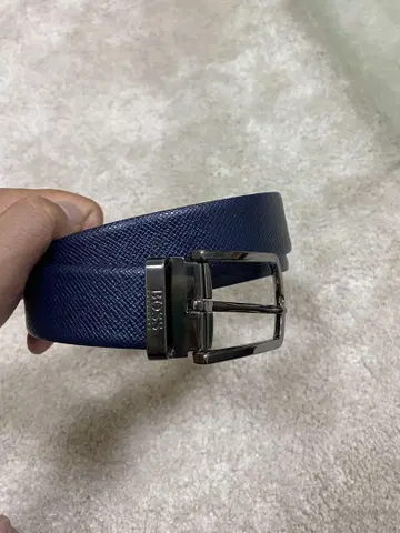HUGO BOSS 휴고 보스 네이비 합성 피혁 벨트