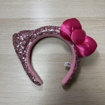 키티형 스팽글 머리띠