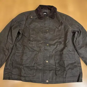 다크 브라운 코듀로이 옷깃 밀리터리 자켓 zara