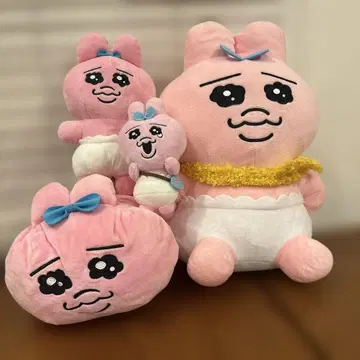 빤쮸토끼 특대형, 대형, 중형, 소형 봉제 인형 4점 묶음 판매