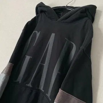 완판템 GAP 후드티 오버 사이즈 절개 컬러 빅 로고 블랙
