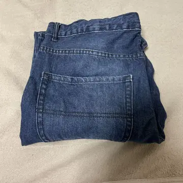 다크 블루 스트레이트 데님 팬츠
