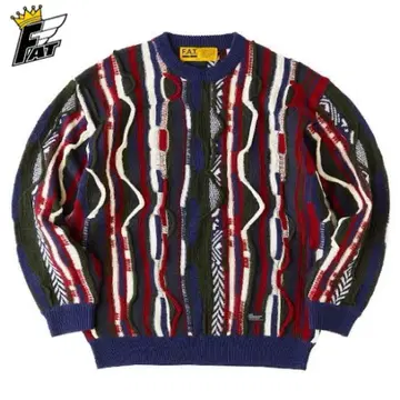 FAT 23SS COOGIOUS 랜덤 얀 크루 니트 Navy