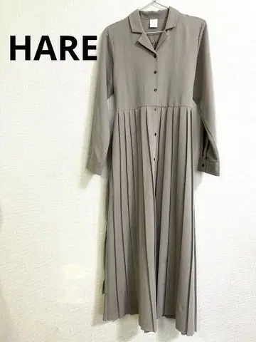 HARE 카이킨 셔츠 원피스 플리츠 롱 하레