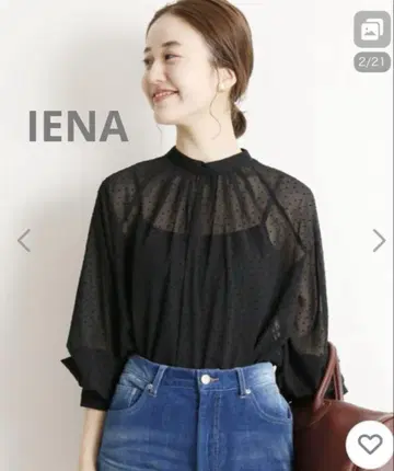 IENA 플로키 도트 2WAY 볼륨 블라우스