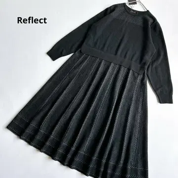 새상품 Reflect 리플렉트 워셔블 자카드 니트 원피스 블랙 M