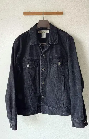 [ 90s ] 후염 블랙 데님 자켓 M 사이즈 트래커 자켓
