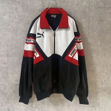 PUMA 절개 트랙 자켓 패치워크 디자인 바이컬러 L 사이즈
