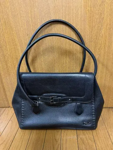 긴자 카네마츠 핸드백 가죽 블랙