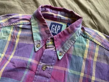 GAP/마드라스 체크 셔츠/S/보라색/올드 갭