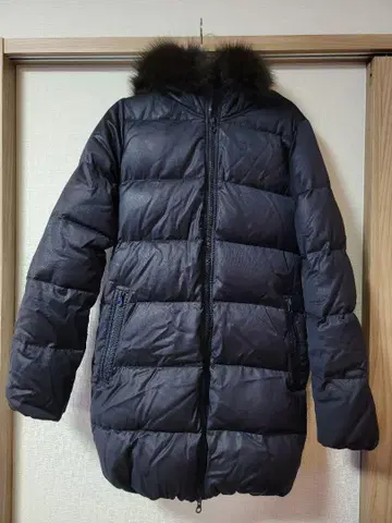 네이비 퍼 다운 자켓