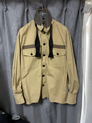 SACAI 20SS 도킹 밀리터리 셔츠 자켓 스트라이프 사카이