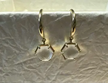 [ mederu jewelry ] 헥사곤 컷 수정 귀걸이 K10