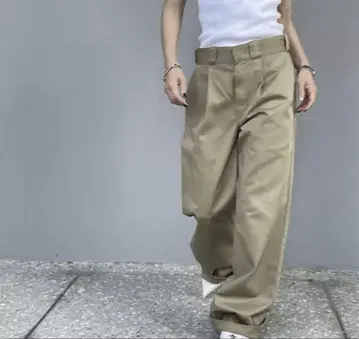 미사용 새상품 ok.soon x dickies 와이드 치노 팬츠 L