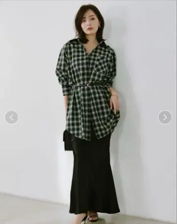nuans / 아뉴앙스 아세테이트 새틴 내로우 스커트