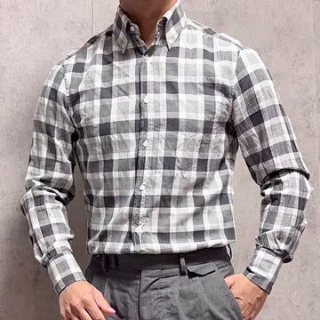 [ Brunello Cucinelli ] 체크 버튼다운 셔츠 XS