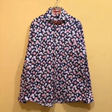 LOUIS&CLERK 긴팔 셔츠 와이드 칼라 꽃무늬 벚꽃 L