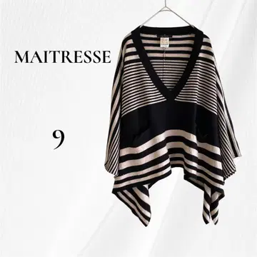 스콧 클럽 계열 MATRESSE V넥 긴팔 니트 스웨터 판초 스타일
