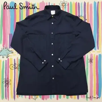 일본제 Paul Smith 네이비 긴팔 셔츠 M