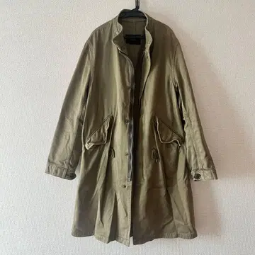 EDITION 올리브색 후드 부착 모즈 코트 밀리터리 코트