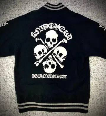 SNIPEHEAD 스컬 디자인 바시티 자켓풍 맨투맨