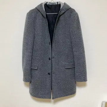 [ TAKAQ ] 후드 부착 오버코트 그레이 M 사이즈