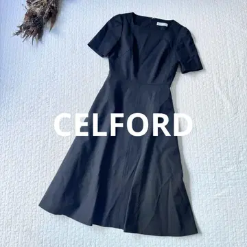 CELFORD 원피스 플레어 A라인 포멀 블랙 S