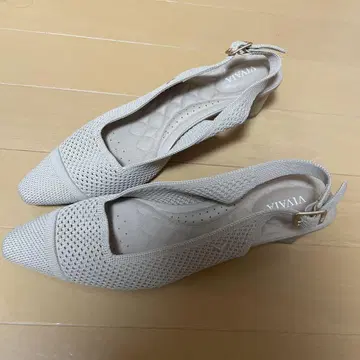 VIVIA 메쉬 슬링백 펌프스 베이지 4.5cm 힐