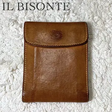 IL BISONTE 일비종떼 라이트 브라운 가죽 접이식 지갑