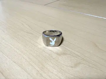 플레이보이/PLAYBOY 반지 RING 핑키링 실버/화이트