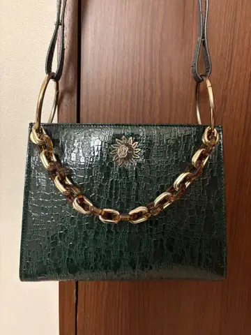 EVRIS 체인 핸들 크로코 스퀘어 백