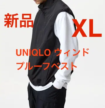 새상품 유니클로 윈드프루프 베스트 남녀 공용 블랙 XL