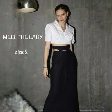 새상품급 MELT THE LADY 컷오프 롱 스커트 블랙 데님