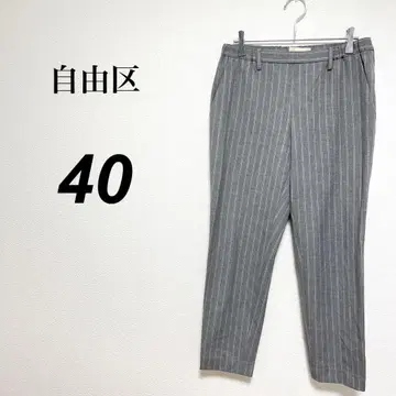 자유구 슬랙스 40 스트라이프 허리밴딩 오피스 출퇴근 고급