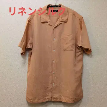 오픈 카라 셔츠 실크 린넨 셔츠